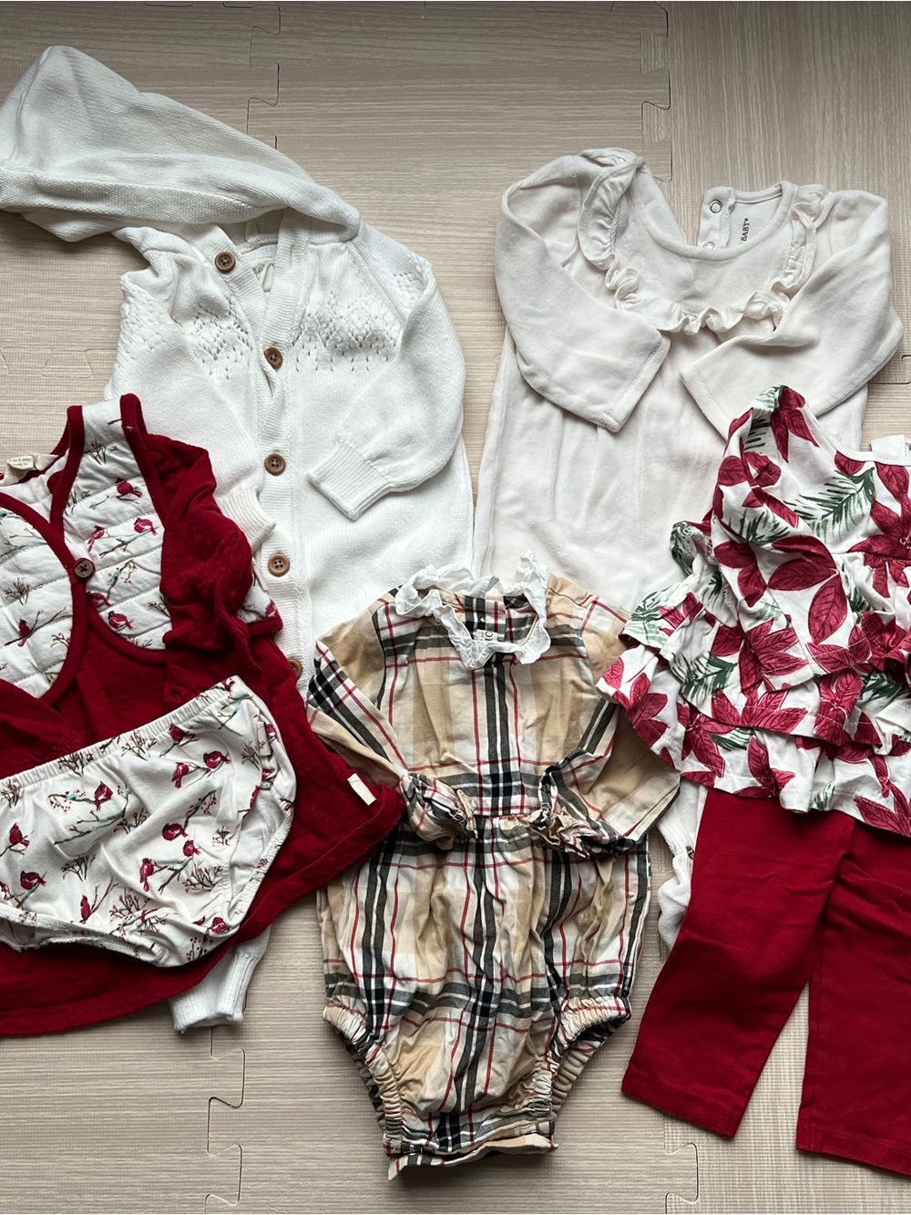 Baby girl outfit organic Christmas outfit bundle including 5 outfits 3-6 months
